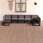 vidaXL Juego de muebles de jardín 7 piezas negro madera maciza de pino vidaXL Juego de muebles de jardín 7 piezas negro madera maciza de pino
