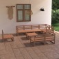 vidaXL Muebles de jardín 9 piezas marrón miel madera maciza de pino vidaXL Muebles de jardín 9 piezas marrón miel madera maciza de pino