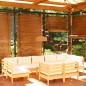 vidaXL Muebles de jardín 9 piezas y cojines madera maciza de pino vidaXL Muebles de jardín 9 piezas y cojines madera maciza de pino