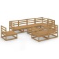 vidaXL Muebles de jardín 9 piezas marrón miel madera maciza de pino vidaXL Muebles de jardín 9 piezas marrón miel madera maciza de pino