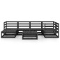 vidaXL Juego de muebles de jardín 7 pzas y cojines negro madera pino