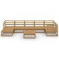 vidaXL Muebles de jardín 8 piezas marrón miel madera maciza de pino