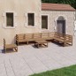 vidaXL Muebles de jardín 9 piezas marrón miel madera maciza de pino vidaXL Muebles de jardín 9 piezas marrón miel madera maciza de pino