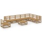 vidaXL Muebles de jardín 9 piezas marrón miel madera maciza de pino vidaXL Muebles de jardín 9 piezas marrón miel madera maciza de pino
