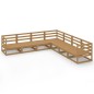 vidaXL Muebles de jardín 7 piezas marrón miel madera maciza de pino vidaXL Muebles de jardín 7 piezas marrón miel madera maciza de pino