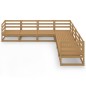 vidaXL Muebles de jardín 7 piezas marrón miel madera maciza de pino vidaXL Muebles de jardín 7 piezas marrón miel madera maciza de pino