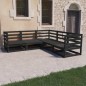 vidaXL Juego de muebles de jardín 5 piezas negro madera maciza de pino