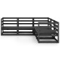 vidaXL Juego de muebles de jardín 5 piezas negro madera maciza de pino