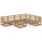 vidaXL Muebles de jardín 7 piezas marrón miel madera maciza de pino vidaXL Muebles de jardín 7 piezas marrón miel madera maciza de pino