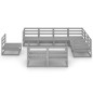 vidaXL Muebles de jardín 9 piezas gris madera de pino maciza vidaXL Muebles de jardín 9 piezas gris madera de pino maciza