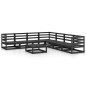 vidaXL Juego de muebles de jardín 8 piezas negro madera maciza pino vidaXL Juego de muebles de jardín 8 piezas negro madera maciza pino