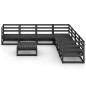 vidaXL Juego de muebles de jardín 8 piezas negro madera maciza pino vidaXL Juego de muebles de jardín 8 piezas negro madera maciza pino