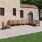 vidaXL Muebles de jardín 8 piezas marrón miel madera maciza de pino vidaXL Muebles de jardín 8 piezas marrón miel madera maciza de pino