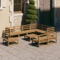 vidaXL Muebles de jardín 10 piezas marrón miel madera maciza de pino