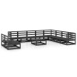 vidaXL Juego de muebles de jardín 11 pzas negro madera maciza de pino