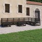 vidaXL Juego de muebles de jardín 9 pzas y cojines negro madera pino vidaXL Juego de muebles de jardín 9 pzas y cojines negro madera pino
