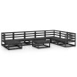 vidaXL Juego de muebles de jardín 9 pzas y cojines negro madera pino vidaXL Juego de muebles de jardín 9 pzas y cojines negro madera pino