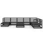 vidaXL Juego de muebles de jardín 9 pzas y cojines negro madera pino vidaXL Juego de muebles de jardín 9 pzas y cojines negro madera pino