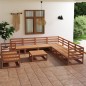 vidaXL Muebles de jardín 10 piezas marrón miel madera maciza de pino vidaXL Muebles de jardín 10 piezas marrón miel madera maciza de pino