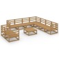 vidaXL Muebles de jardín 10 piezas marrón miel madera maciza de pino vidaXL Muebles de jardín 10 piezas marrón miel madera maciza de pino