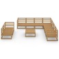 vidaXL Muebles de jardín 10 piezas marrón miel madera maciza de pino vidaXL Muebles de jardín 10 piezas marrón miel madera maciza de pino