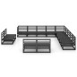 vidaXL Juego de muebles de jardín 13 pzas madera maciza de pino negro vidaXL Juego de muebles de jardín 13 pzas madera maciza de pino negro