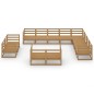 vidaXL Muebles de jardín 12 piezas marrón miel madera maciza de pino vidaXL Muebles de jardín 12 piezas marrón miel madera maciza de pino