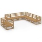 vidaXL Muebles de jardín 9 piezas marrón miel madera maciza de pino vidaXL Muebles de jardín 9 piezas marrón miel madera maciza de pino