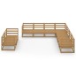vidaXL Muebles de jardín 9 piezas marrón miel madera maciza de pino vidaXL Muebles de jardín 9 piezas marrón miel madera maciza de pino