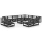 vidaXL Juego de muebles de jardín 13 pzas y cojines negro madera pino vidaXL Juego de muebles de jardín 13 pzas y cojines negro madera pino