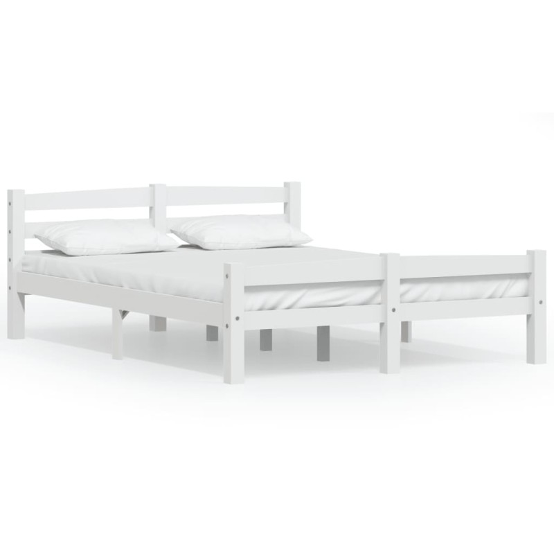 vidaXL Estructura de cama de madera maciza de pino blanca 120x200 cm vidaXL Estructura de cama de madera maciza de pino blanca 120x200 cm