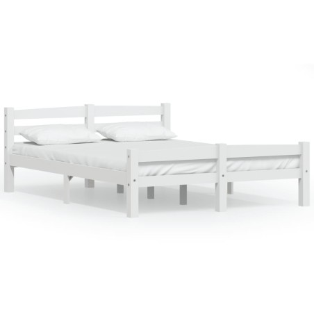 vidaXL Estructura de cama de madera maciza de pino blanca 120x200 cm