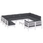 vidaXL Muebles de jardín 12 pzas con cojines blanco madera maciza pino vidaXL Muebles de jardín 12 pzas con cojines blanco madera maciza pino