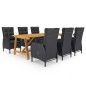 vidaXL Juego de comedor de jardín 7 piezas negro vidaXL Juego de comedor de jardín 7 piezas negro