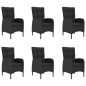 vidaXL Juego de comedor de jardín 7 piezas negro vidaXL Juego de comedor de jardín 7 piezas negro