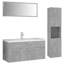 vidaXL Juego de muebles de baño madera de ingeniería gris hormigón