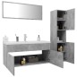 vidaXL Juego de muebles de baño madera de ingeniería gris hormigón vidaXL Juego de muebles de baño madera de ingeniería gris hormigón