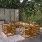 vidaXL Muebles de jardín 8 pzas y cojines marrón miel madera pino
