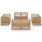 vidaXL Muebles de jardín 8 pzas y cojines marrón miel madera pino