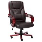 vidaXL Silla de oficina de cuero auténtico marrón