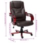 vidaXL Silla de oficina de cuero auténtico marrón