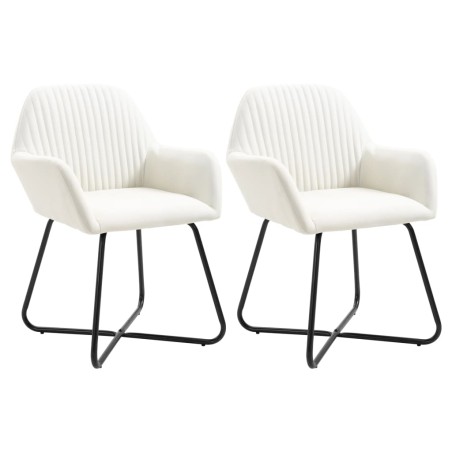 vidaXL Sillas de comedor 2 unidades tela color crema