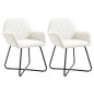 vidaXL Sillas de comedor 2 unidades tela color crema vidaXL Sillas de comedor 2 unidades tela color crema