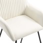 vidaXL Sillas de comedor 2 unidades tela color crema vidaXL Sillas de comedor 2 unidades tela color crema
