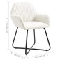 vidaXL Sillas de comedor 2 unidades tela color crema vidaXL Sillas de comedor 2 unidades tela color crema