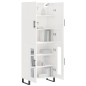 vidaXL Aparador alto madera contrachapada blanco brillo 69,5x34x180 cm