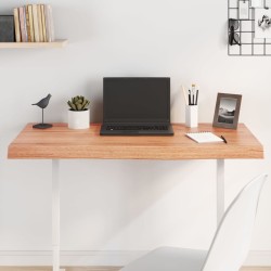 vidaXL Tablero mesa madera roble tratada marrón claro 100x40x(2-6) cm