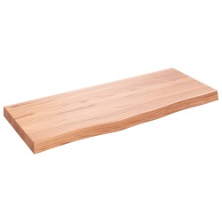 vidaXL Tablero mesa madera roble tratada marrón claro 100x40x(2-6) cm