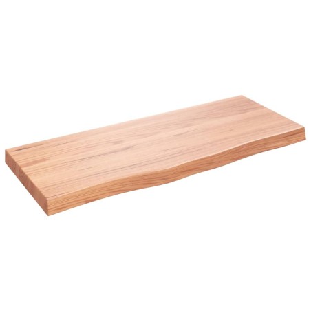 vidaXL Tablero mesa madera roble tratada marrón claro 100x40x(2-6) cm