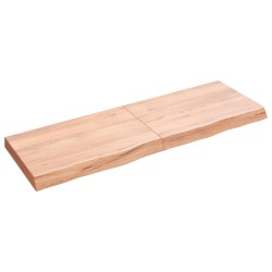 vidaXL Tablero mesa madera roble tratada marrón claro 120x40x(2-6) cm